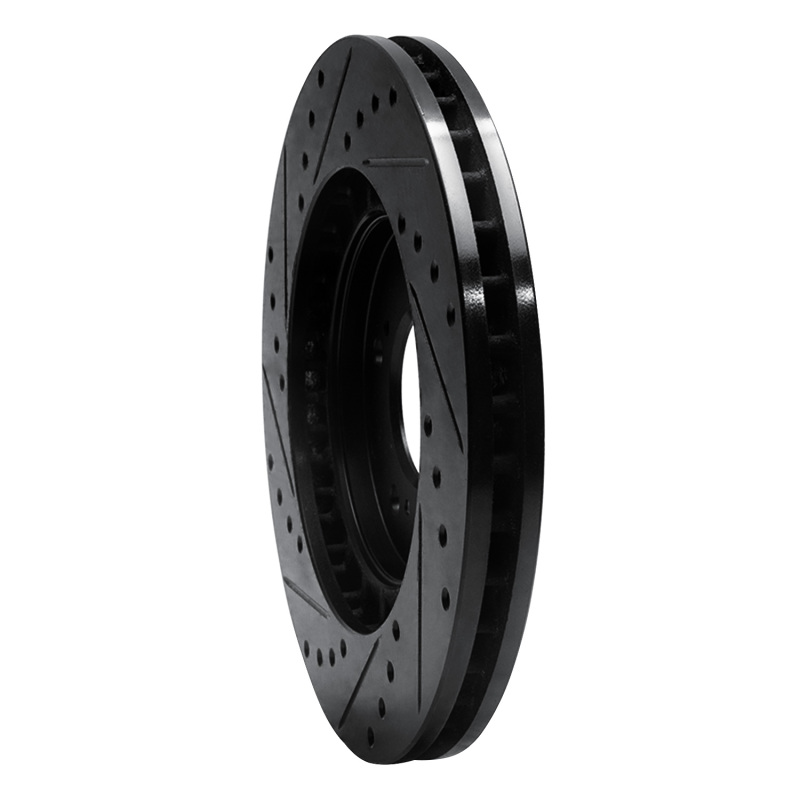 Acura NSX Brake Rotor (1) - Front Right - R1 Concepts - Drilled & Slotted - Black - `97-`05